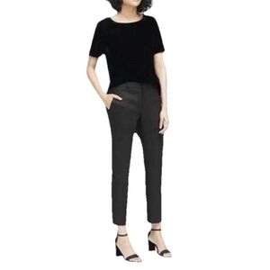 Banana Republic Straight Fit Avery Pant Black Gold Sparkle Size 8 New